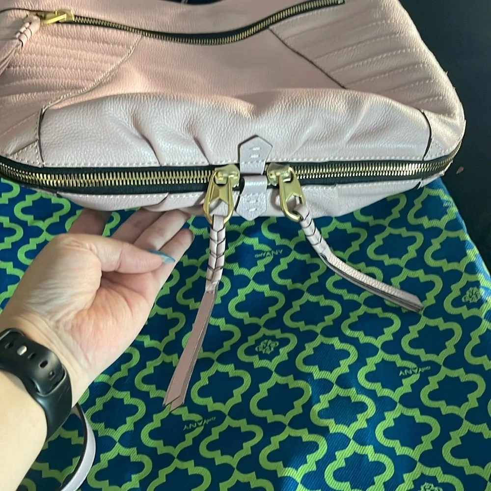 Mint- orYANY Blush Leather Shoulder Bag
